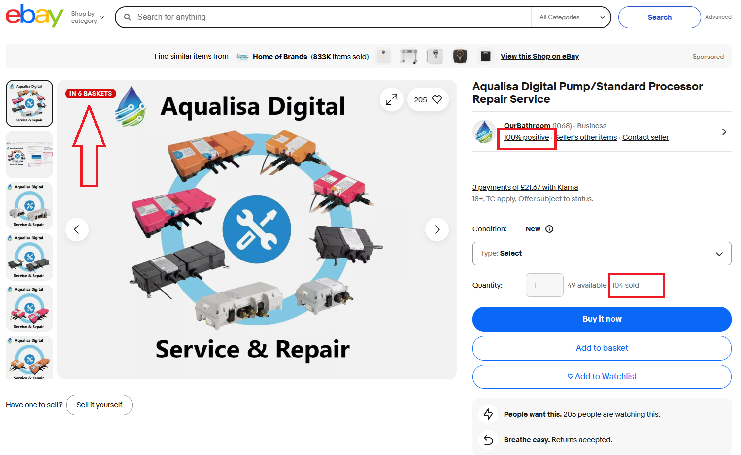 Repair service eBay